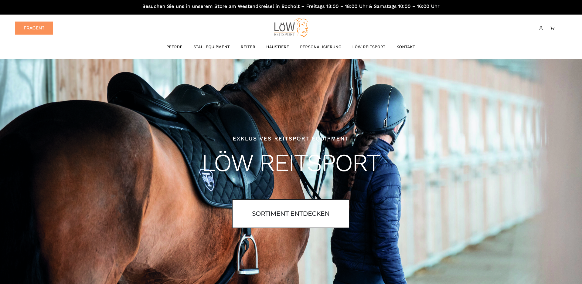 Reitsport LÖW Webshop Erstellung